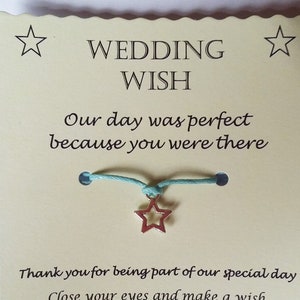 Wedding Thank You Wish Bracelet Keepsake Gift image 1