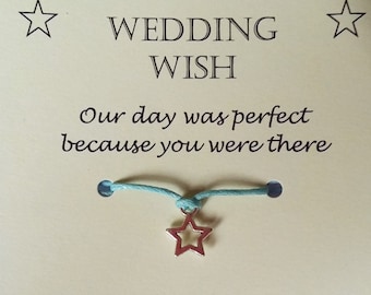 Wedding Thank You Wish Bracelet Keepsake Gift