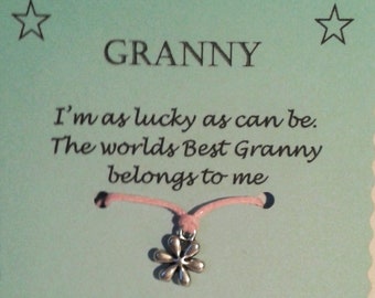 Granny Wish Bracelet Keepsake Gift, Granny Token Gift, stocking filler, Xmas gift