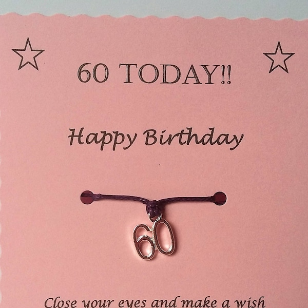 60th Birthday Wish Bracelet Colleague Gift