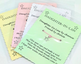 Daughter-in-Law Wish Bracelet Keepsake Gift, Daughter-in-Law Quote Jewellery, Charm bracelet, Stocking Filler, Christmas Birthday Token Gift