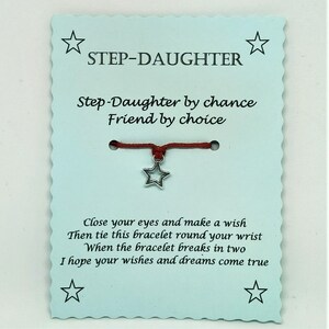 Step-Daughter Wish Bracelet Keepsake Card Gift image 3