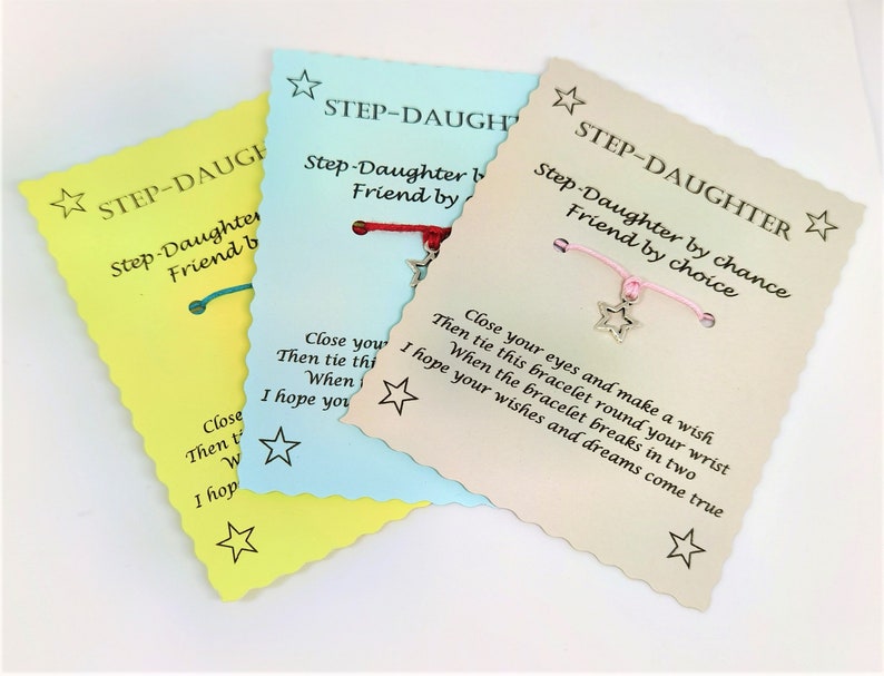 Step-Daughter Wish Bracelet Keepsake Card Gift image 1