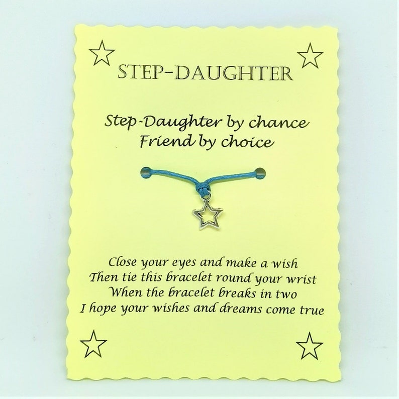 Step-Daughter Wish Bracelet Keepsake Card Gift image 4