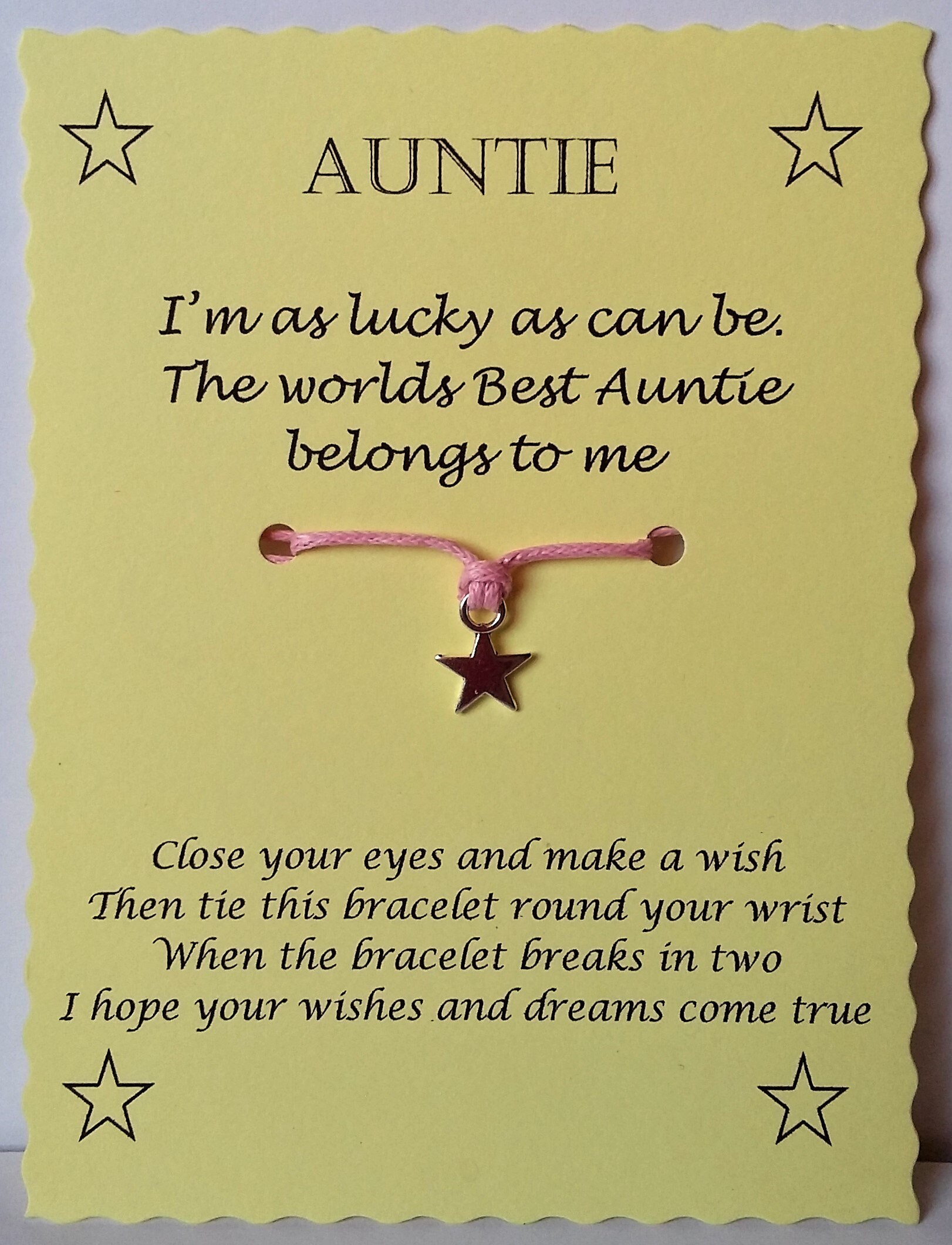 Buy Aunt Wish Bracelet Aunty Auntie Keepsake Gift Online in India - Etsy