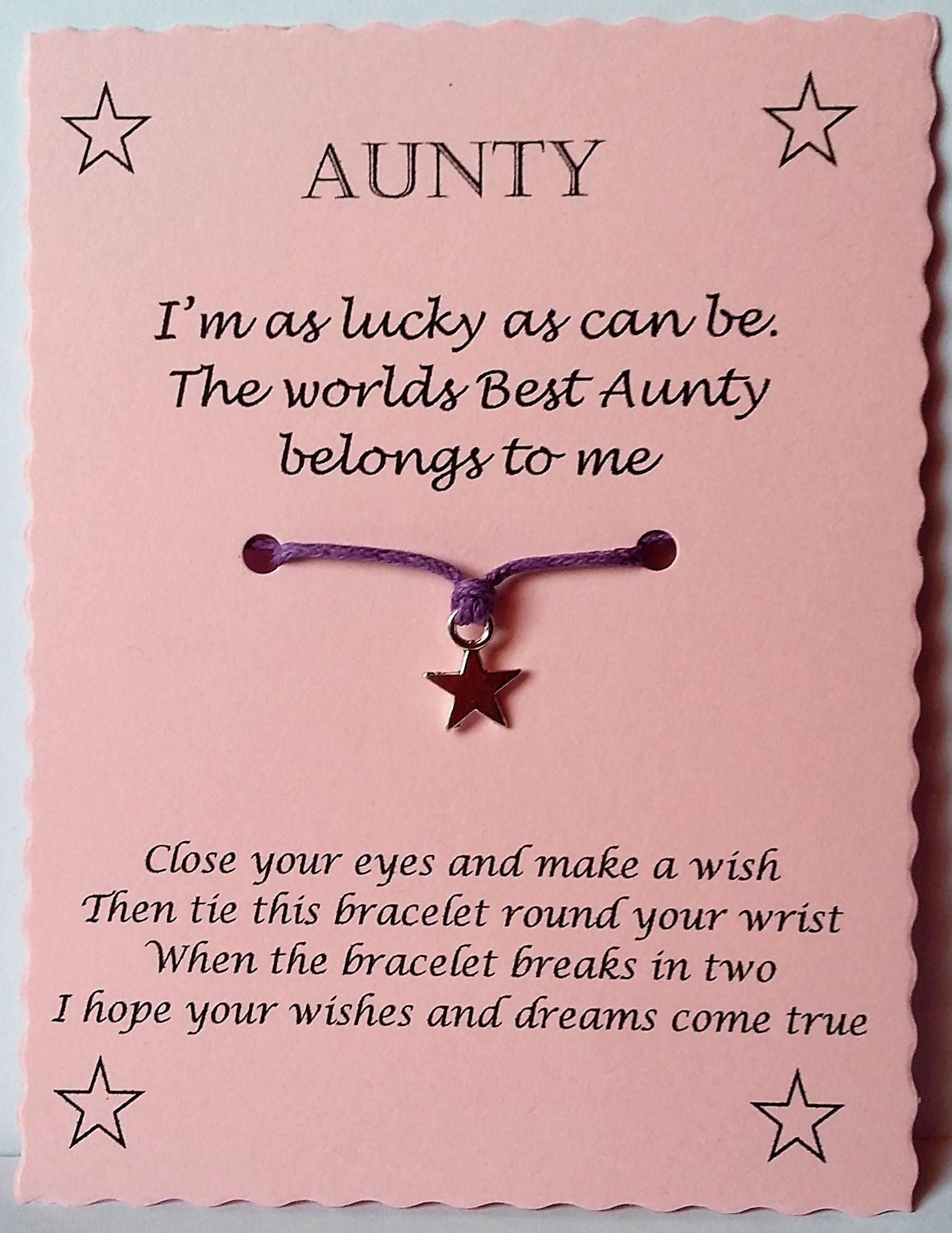 Aunty Wish Bracelet, Star String Bracelet, Best Aunty Gifts From Baby,  Unique Christmas Gifts for Aunty Birthday Gift From Niece - Etsy