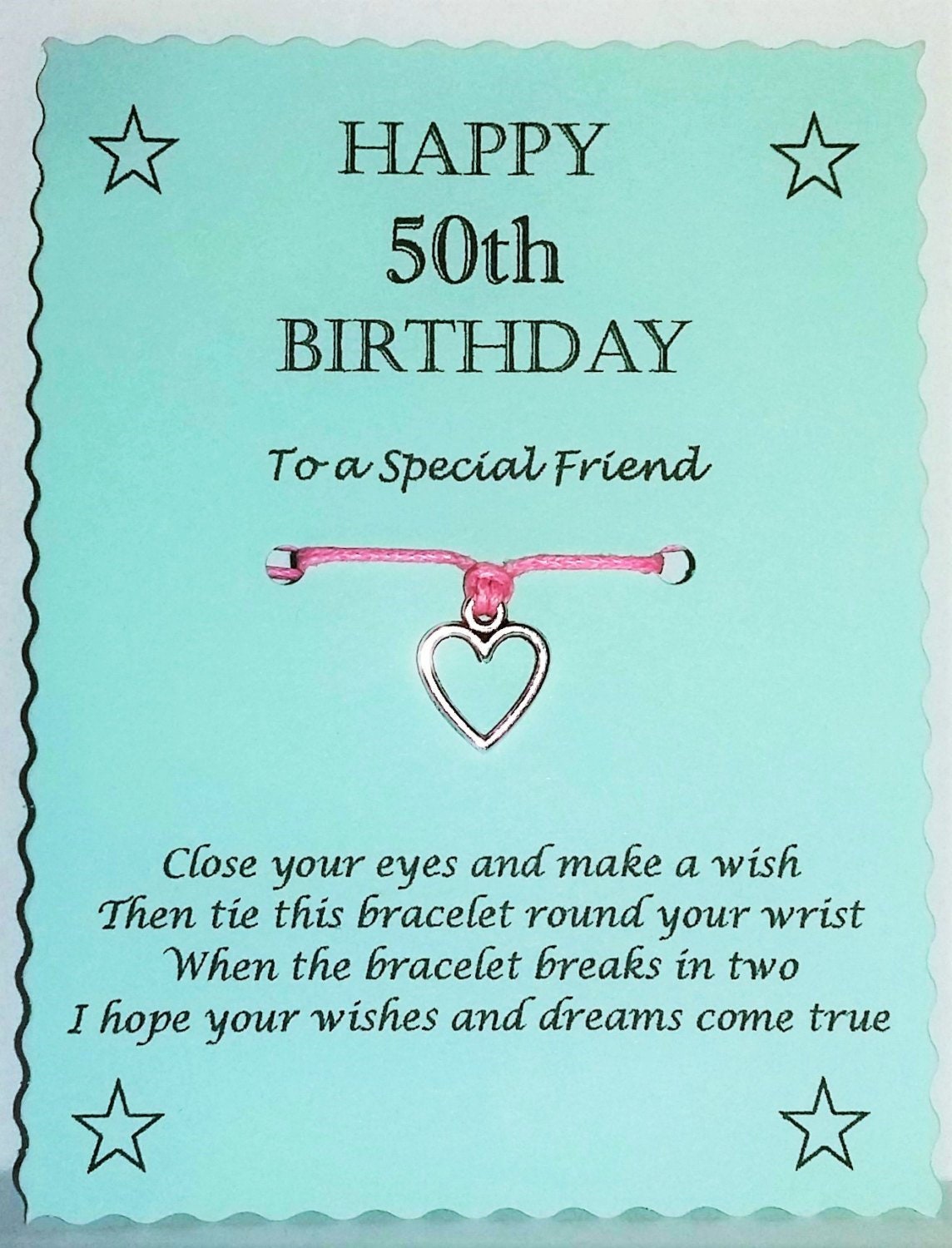 Happy 50th Birthday Wish Bracelet Keepsake Gift 50th Birthday - Etsy