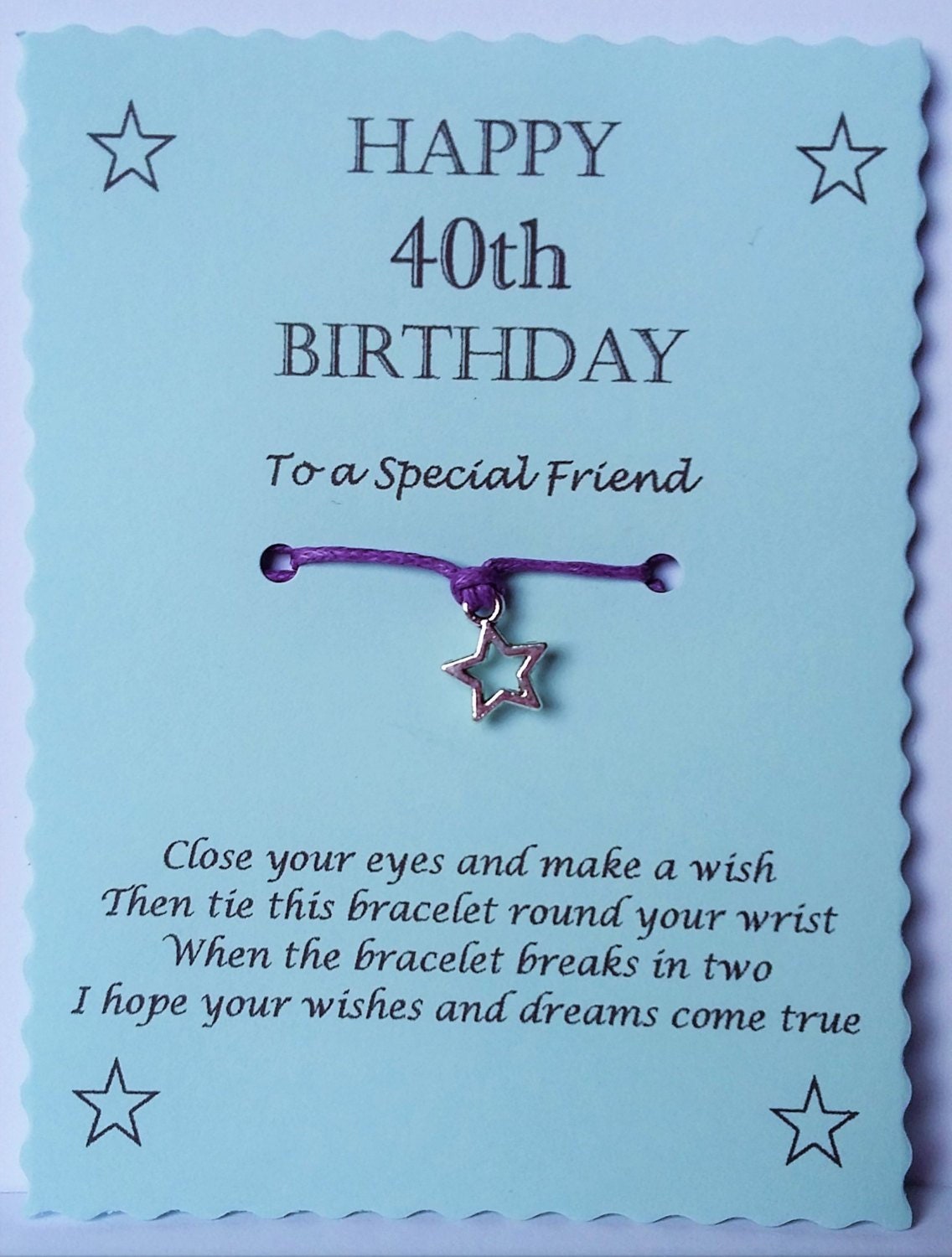 Buy Happy 40th Birthday Wish Bracelet Keepsake Gift Friendship ...