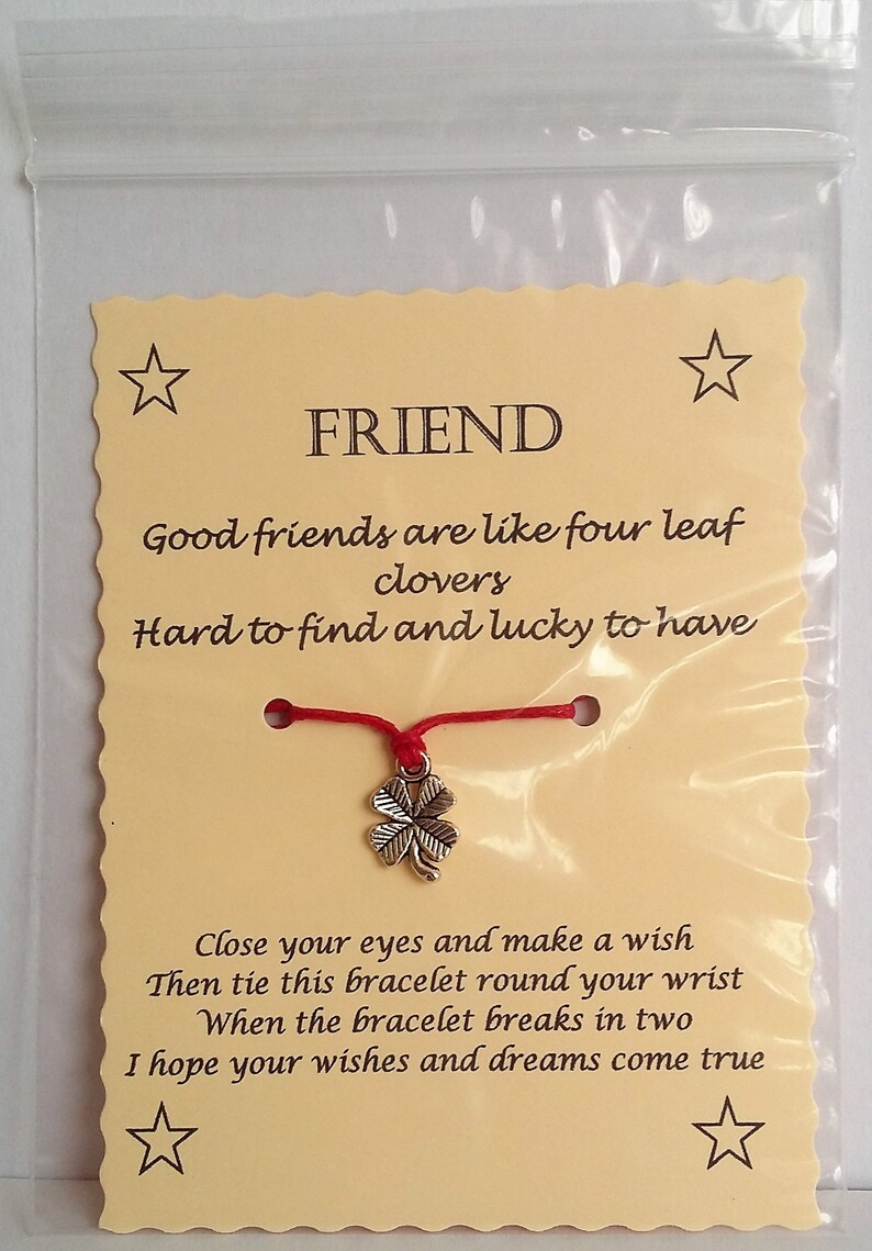 Friend Wish Bracelet Quote Keepsake Gift Etsy UK