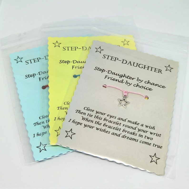 Step-Daughter Wish Bracelet Keepsake Card Gift image 5