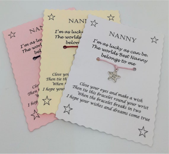 Nanny Nan A Lovely Gift For Grandma Wish Bracelet 