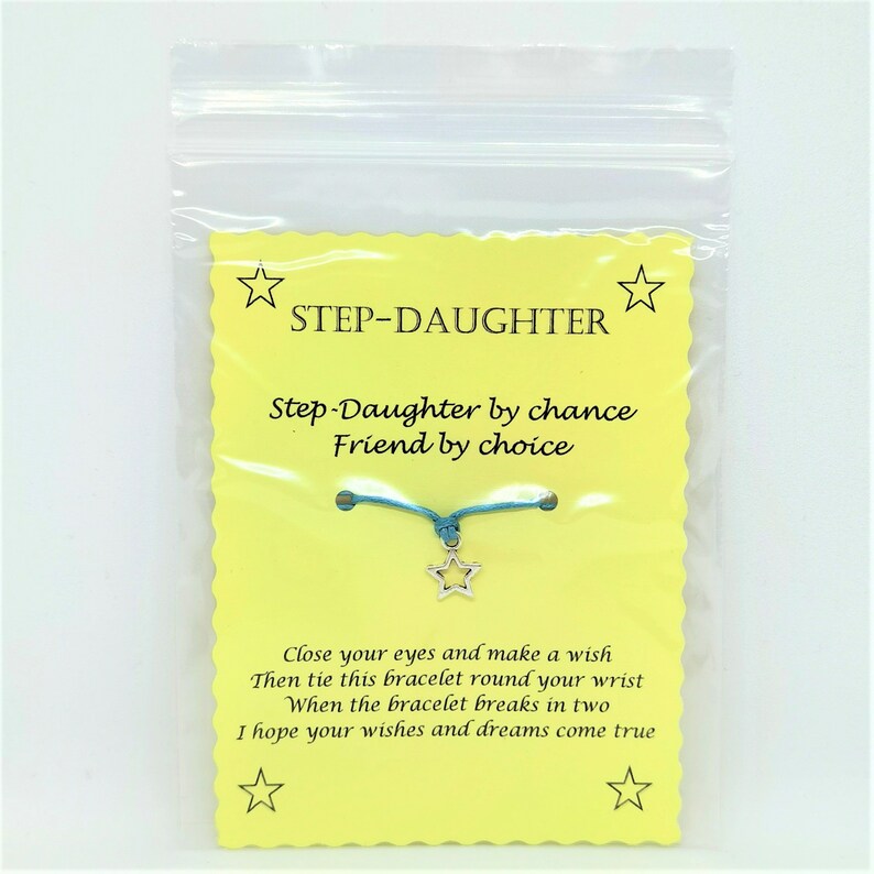 Step-Daughter Wish Bracelet Keepsake Card Gift image 8