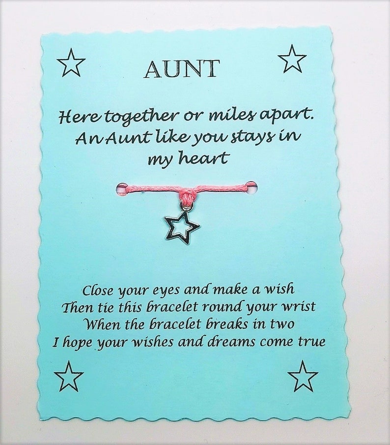 Aunt Wish Bracelet Aunty Auntie Keepsake Gift image 1