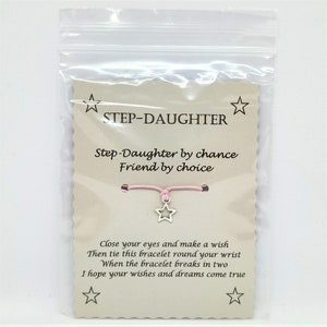 Step-Daughter Wish Bracelet Keepsake Card Gift image 6