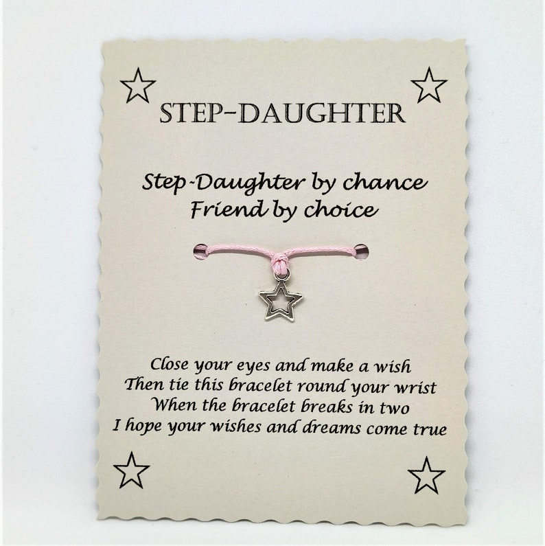 Step-Daughter Wish Bracelet Keepsake Card Gift image 2