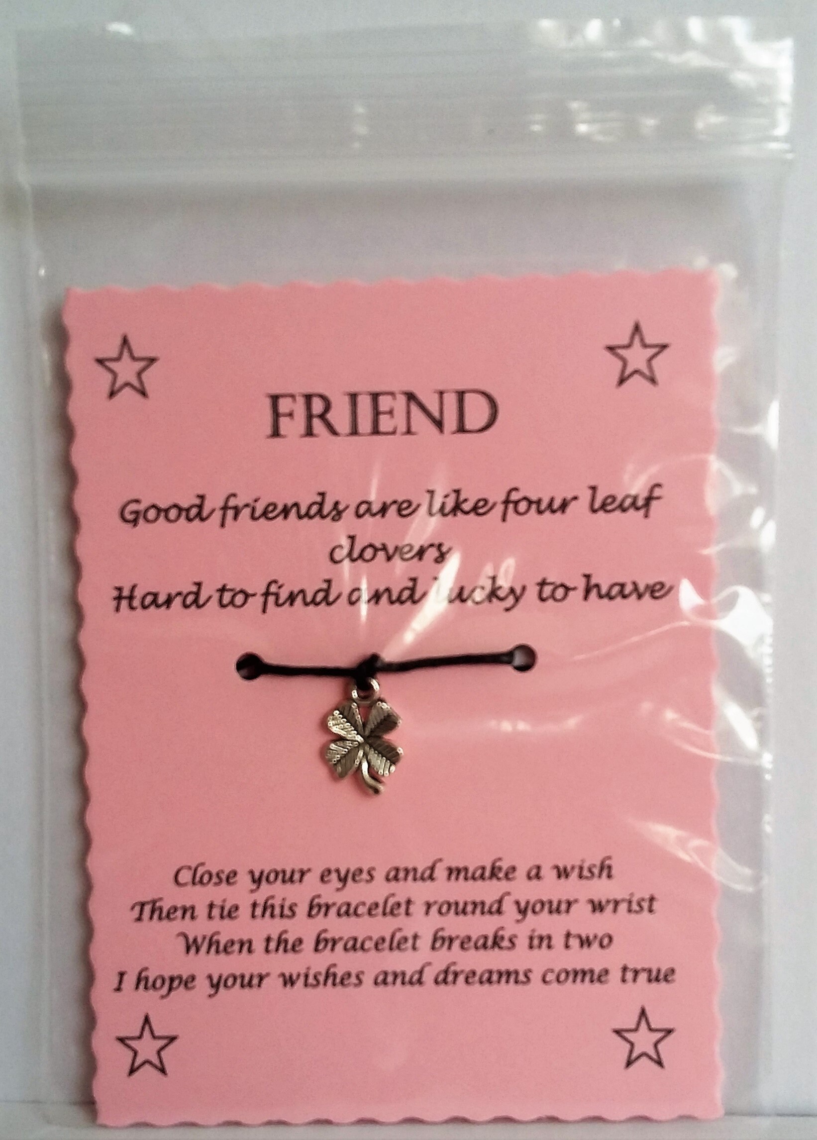 Friend Wish Bracelet Quote Keepsake Gift Etsy
