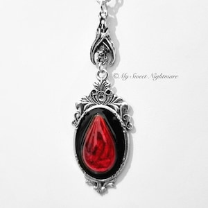Vampire bat bloody necklace, gothic jewelry
