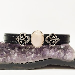 Crystal cat collar, victorian collar, amethyst cat collar, witches cat collar, adjustable from 5,51181 to 8,66142 inches