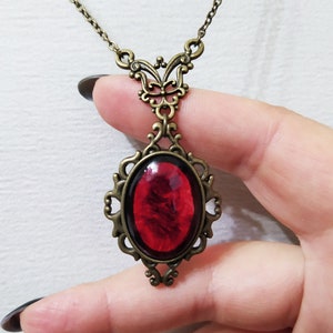 Victorian necklace, victorian pendant, victorian jewelry, bronze victorian, red stone pendant, victorian red stone, red blood stone