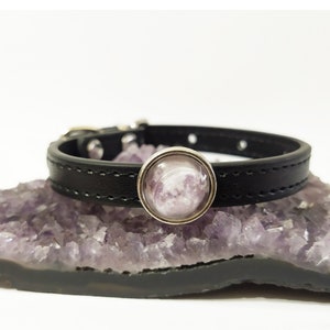 Witchy cat collar with full moon, adjustable from 5,51181 to 8,66142 inches