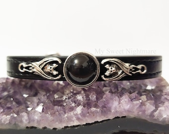 Witchy cat collar with vampire bat, adjustable from 7,87402 to 11,0236 inches