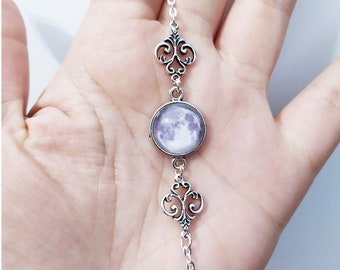 Versilbertes Vollmond-Armband