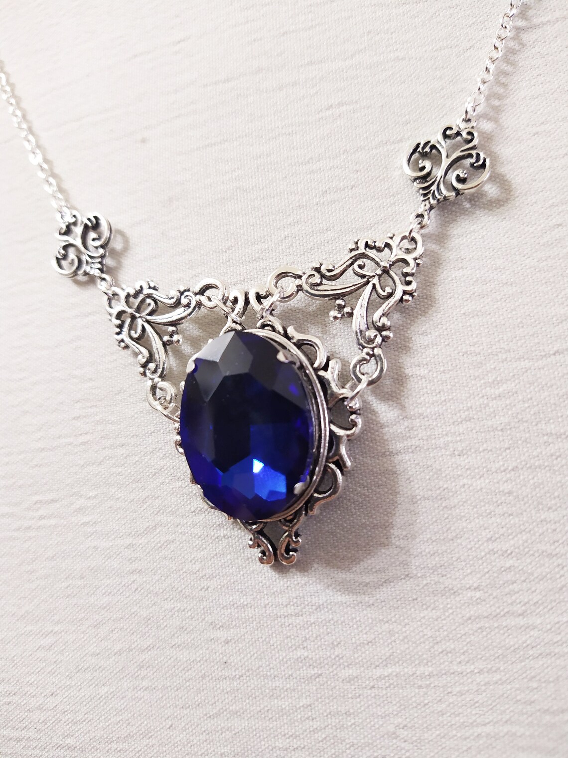 Windsor Necklace With Blue Crystal Pendant Necklace main image 1