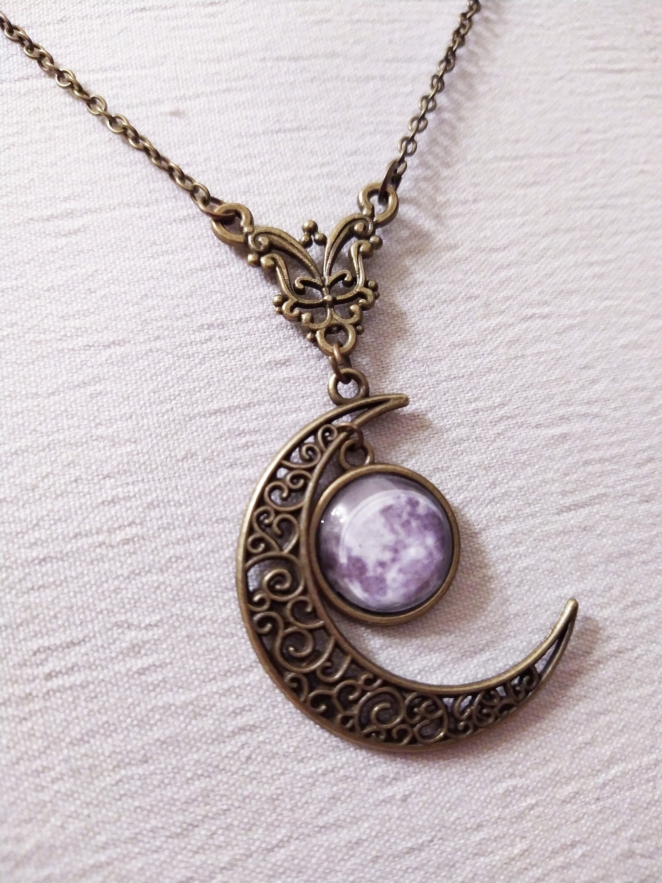 Lunar Jewelry Moon Necklace Bronze Moon Witchcraft Jewelry - Etsy