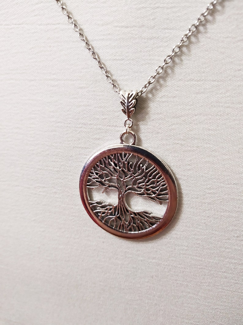 Big Tree of life silver necklace