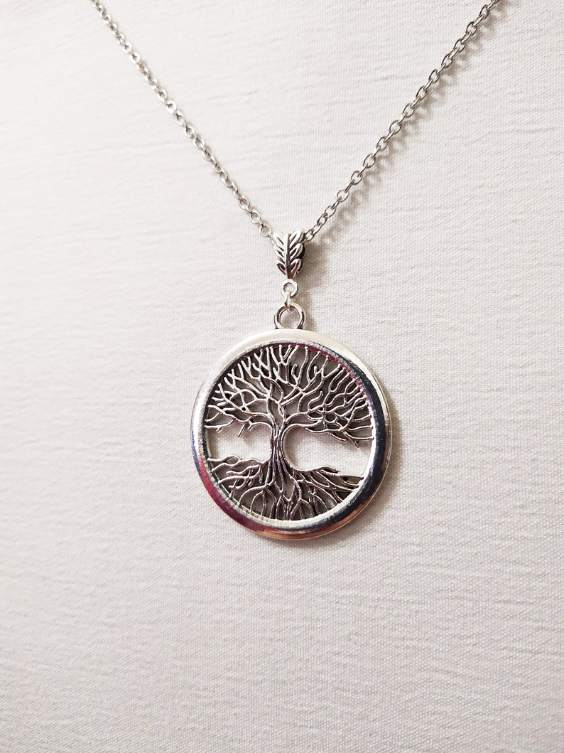 Big Tree of life silver necklace