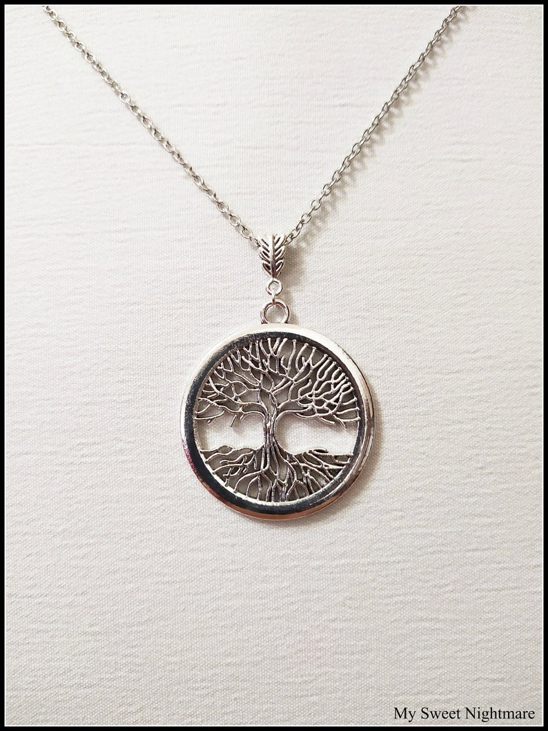Big Tree of life silver necklace
