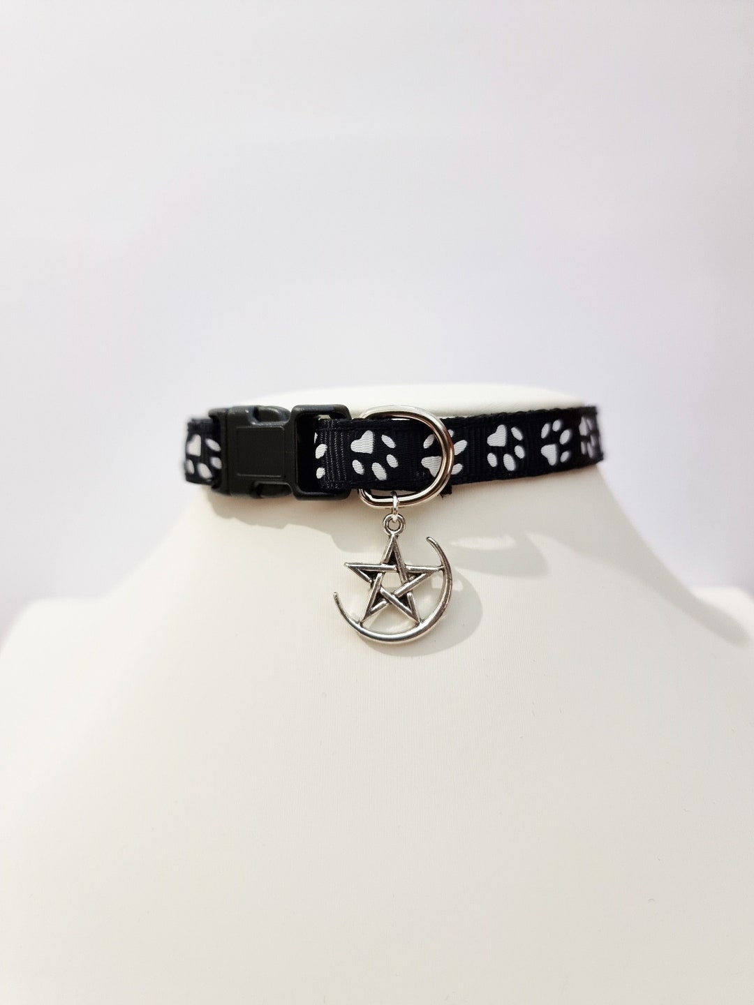 Breakaway Cat Collar, Pentacle Cat Collar, Safety Cat Collar, Witch Cat