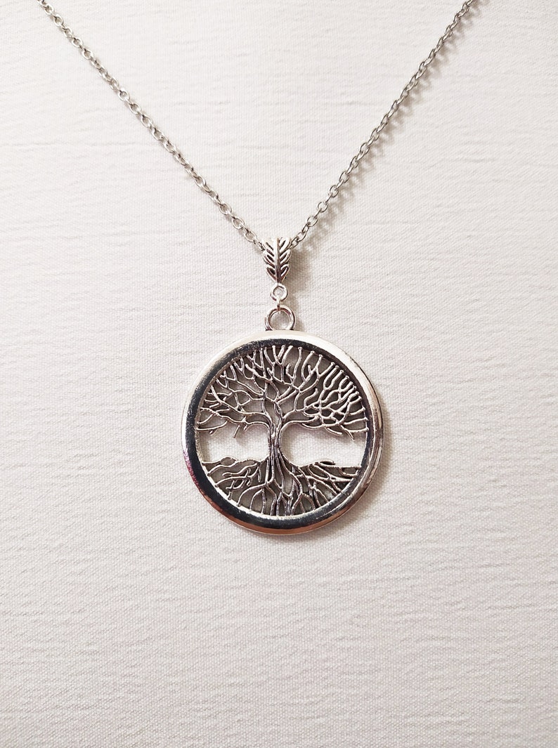 Big Tree of life silver necklace