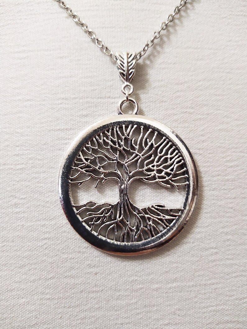 Big Tree of life silver necklace