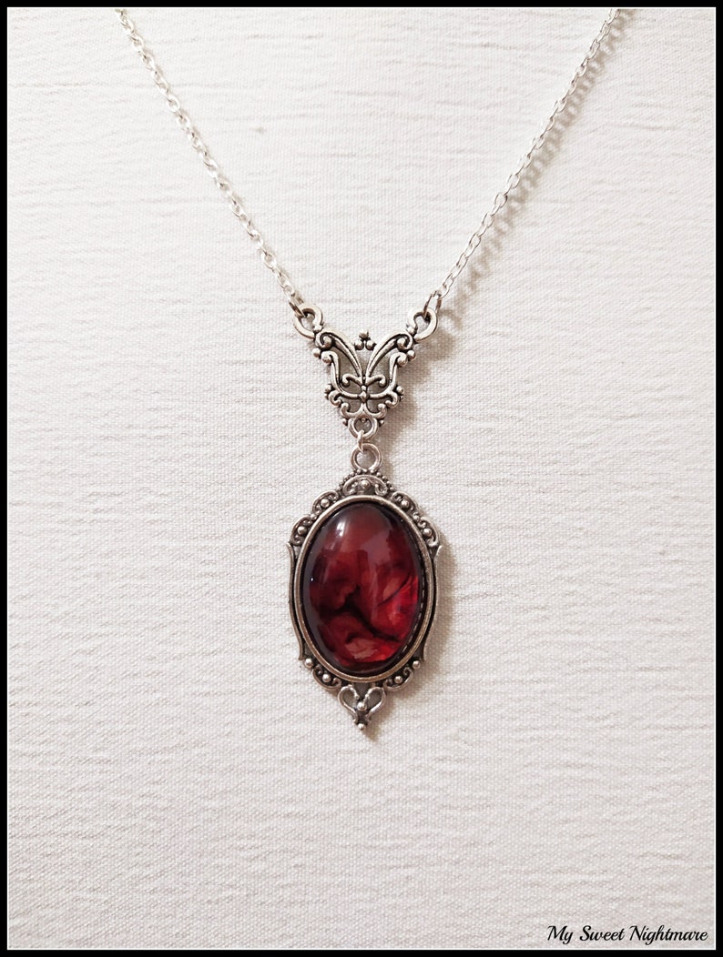 Gothic Victorian Silver Cameo With Resin Blood Effect Handmade - Etsy UK
