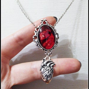 Gothic Jewelry Anatomical Heart Blood Necklace Creepy - Etsy