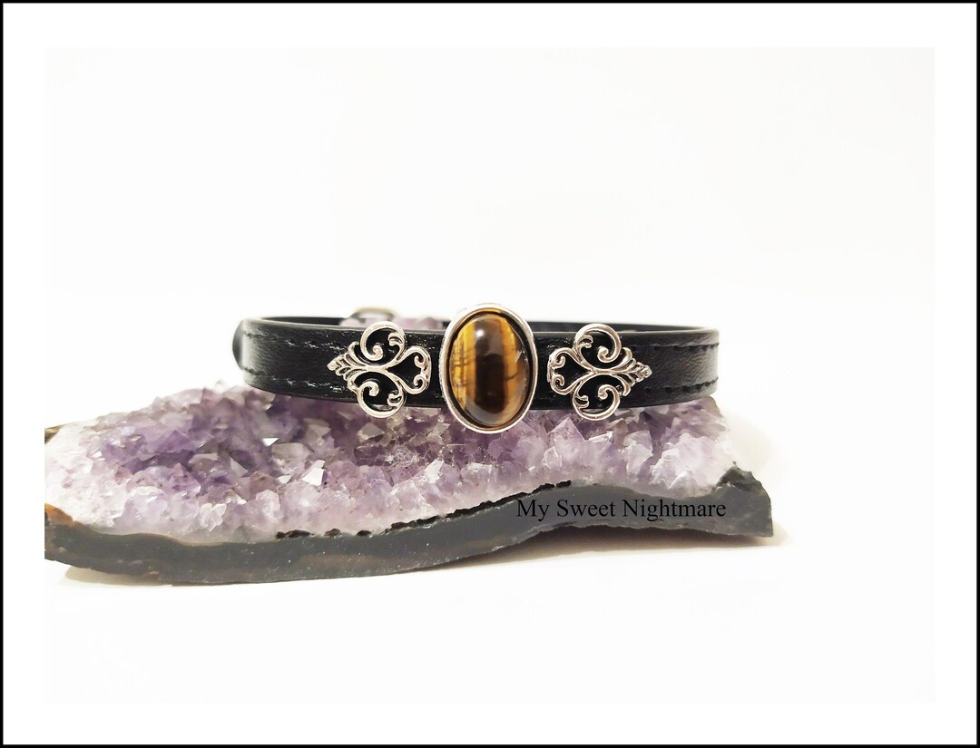 Crystal Cat Collar Victorian Collar Tiger Eye Cat Collar Etsy