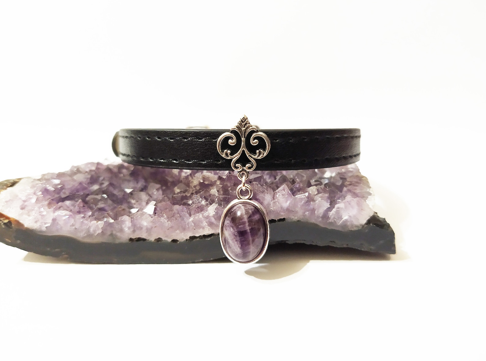 Crystal Cat Collar Victorian Collar Amethyst Cat Collar Etsy UK