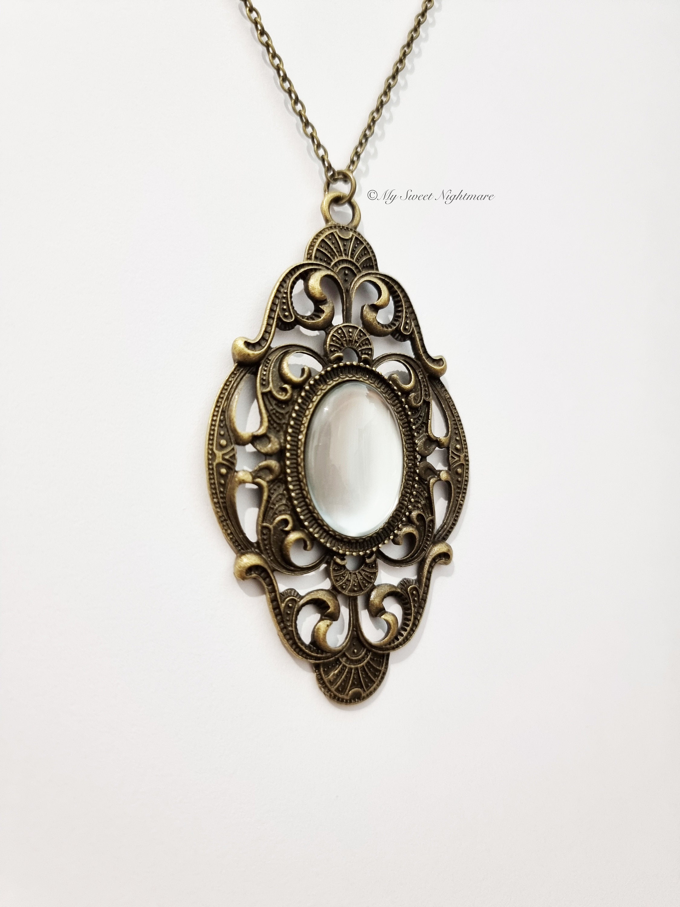 Gothic Necklace, Victorian Jewelry, Vintage Victorian, Bronze and