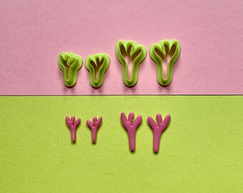 Flower Stem Shaped Cutter for Polymer Clay Earrings, Necklace or Cookie Making - Abstract Wiggly Art Shape