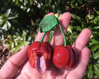 Eat or Be Eaten Carnivorous Cherry Brooch