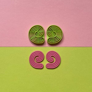 C Shaped Squiggle Cutter for Polymer Clay Earrings, Necklace or Cookie Making Abstract Wiggly Art Shape image 4