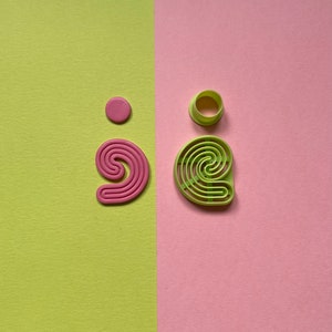C Shaped Squiggle Cutter for Polymer Clay Earrings, Necklace or Cookie Making Abstract Wiggly Art Shape image 2