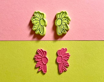 Mirrored Flower Shape Cutter for Polymer Clay Stained Glass Technique-  Earrings, Necklace or Cookie Making in Daisy Flower Shape