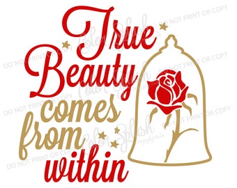 Beauty And The Beast Rose Svg Etsy