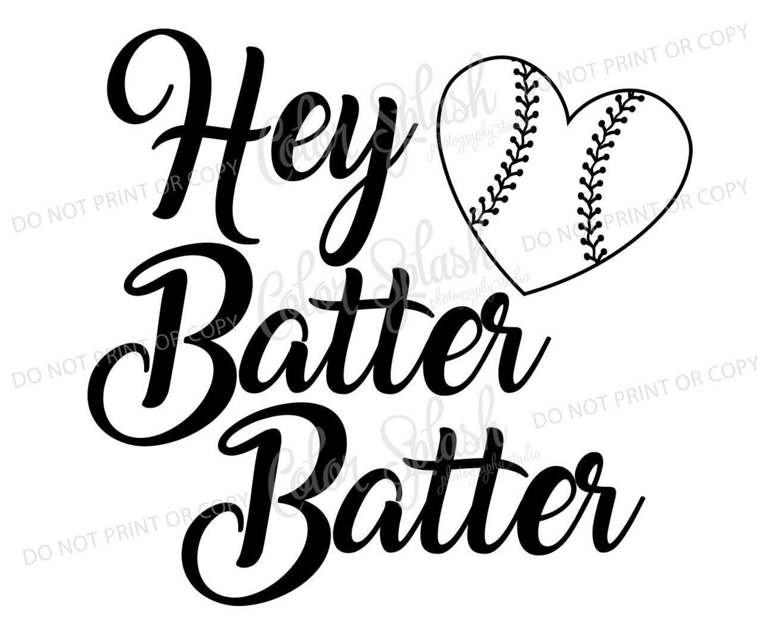 Hey batter batter svg dxf png eps cutting file silhouette Etsy