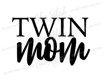 twin mamá svg archivo de corte, cameo de silueta, cortable, clipart, dxf, png