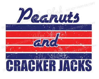Peanuts and cracker jacks baseball clipart, high resolution png, sublimation, instant download design