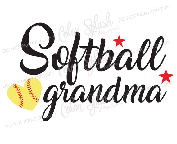 Download Softball Grandma Heart Svg Png Dxf Eps Silhouette Cameo Etsy