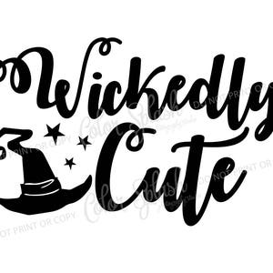 Wickedly Cute halloween svg, dxf, png, eps cutting file, silhouette cameo, cuttable, clipart